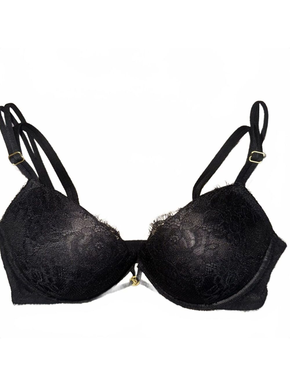 Victoria's Secret Black Lace Push-Up Bra 32D NWT